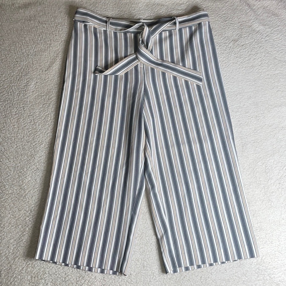 Tahari Blue and White Striped Pants